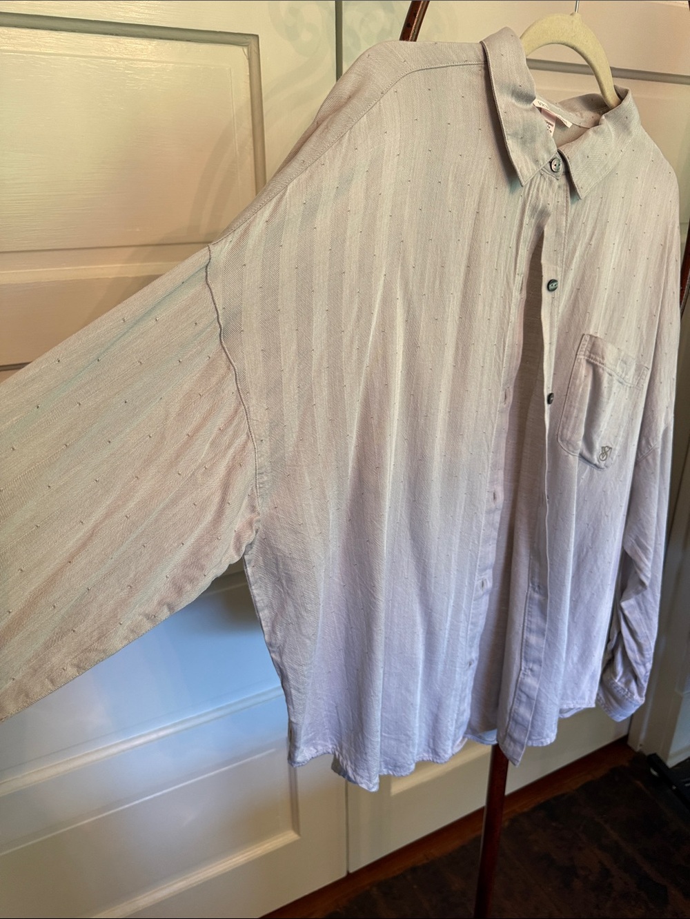 Victoria’s Secret women’s puff sleeve button up shirt size L Edwardian modest